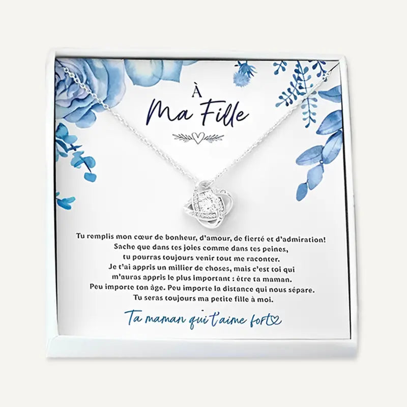 À ma Fille - Collier Argent Diamant