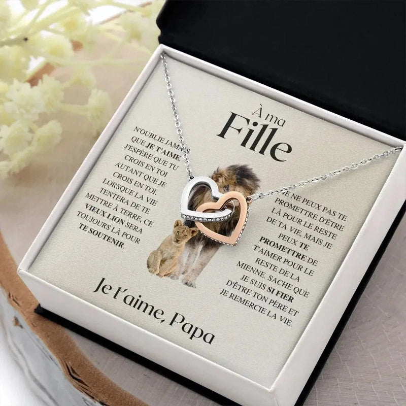 À ma Fille de la Part de Papa - Collier Cœur