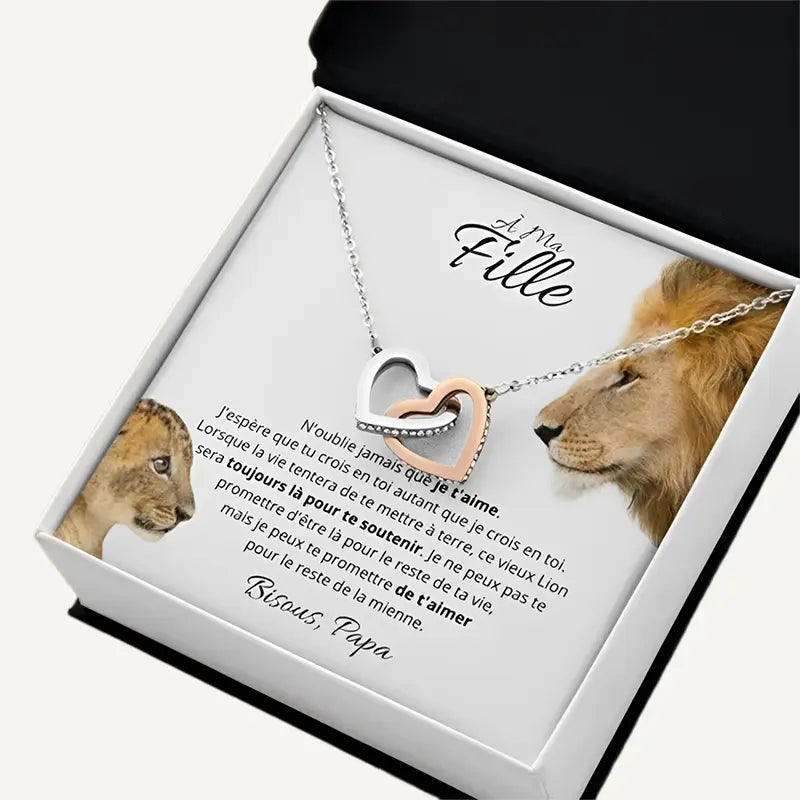 À ma Fille de la Part de Papa - Collier Diamant Cœur