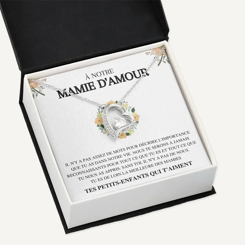 À notre Mamie d'Amour - Collier Cœurs Diamant