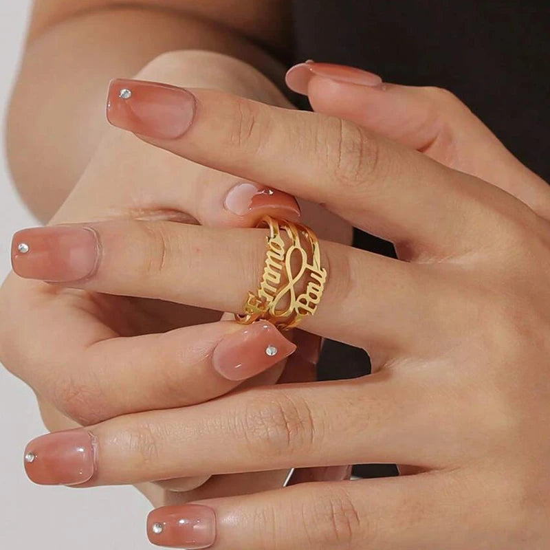Bague Infini 2 Prénoms Femme