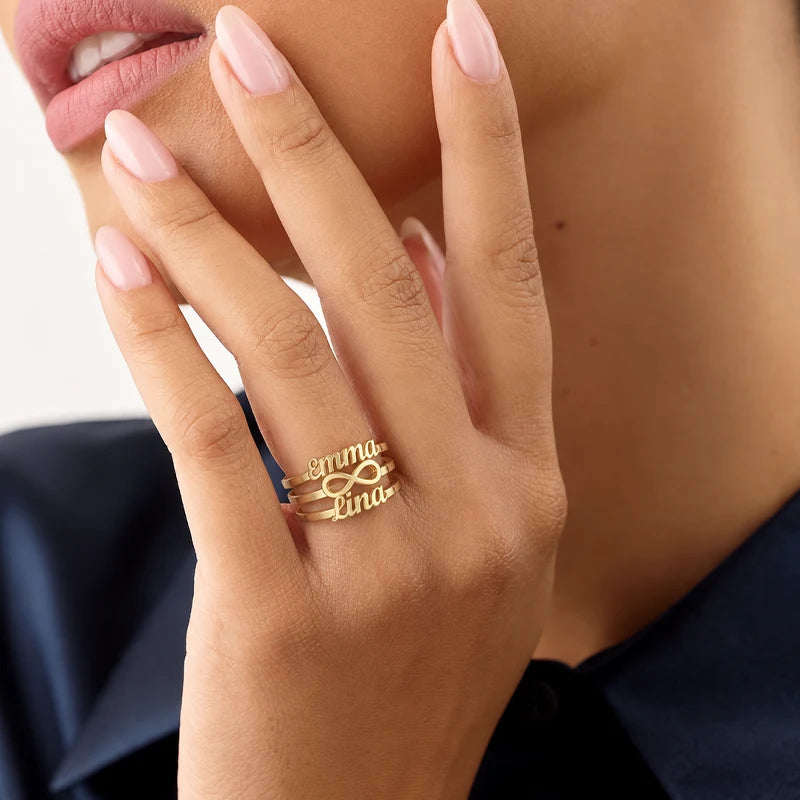 Bague Infini 2 Prénoms Femme