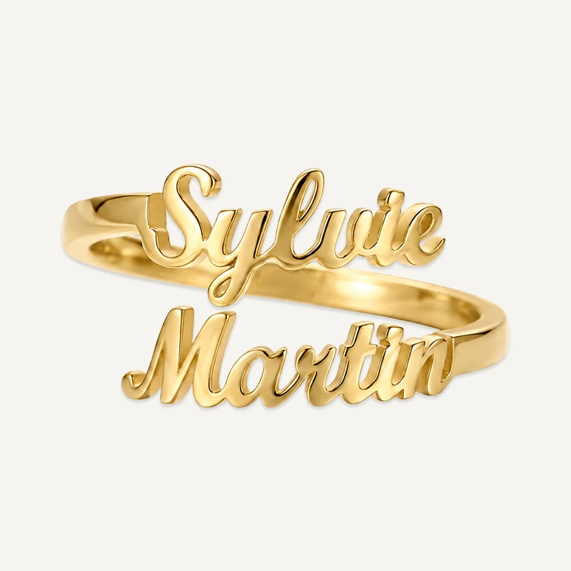 Bague Personnalisée 2 Prénoms Or