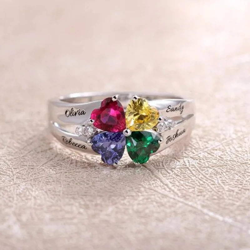 Bague Prénoms avec Pierres de Naissances