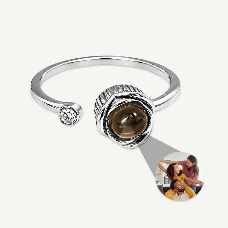 Bague Projection Photo Argent
