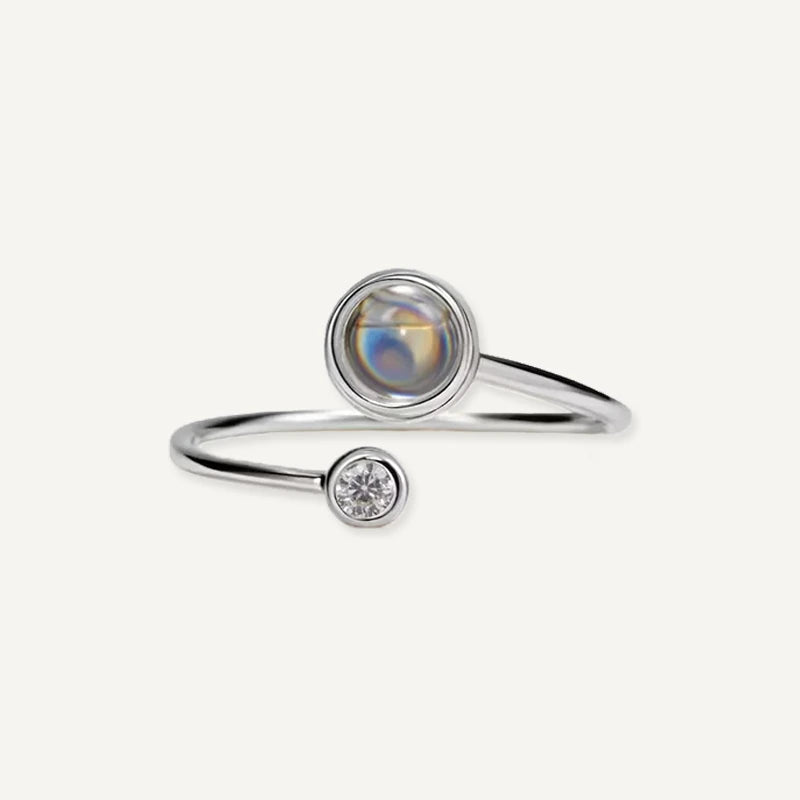 Bague Projection Photo Diamant Argent