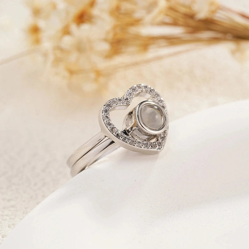 Bagues Cœur et Projection Photo