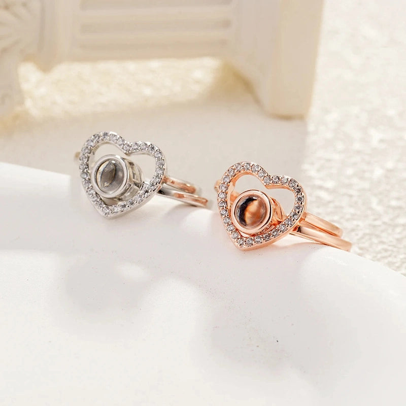 Bagues Cœur et Projection Photo