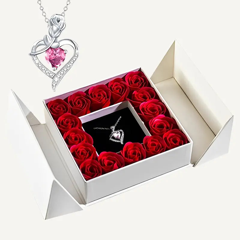Boîte Rose Éternelle et Collier