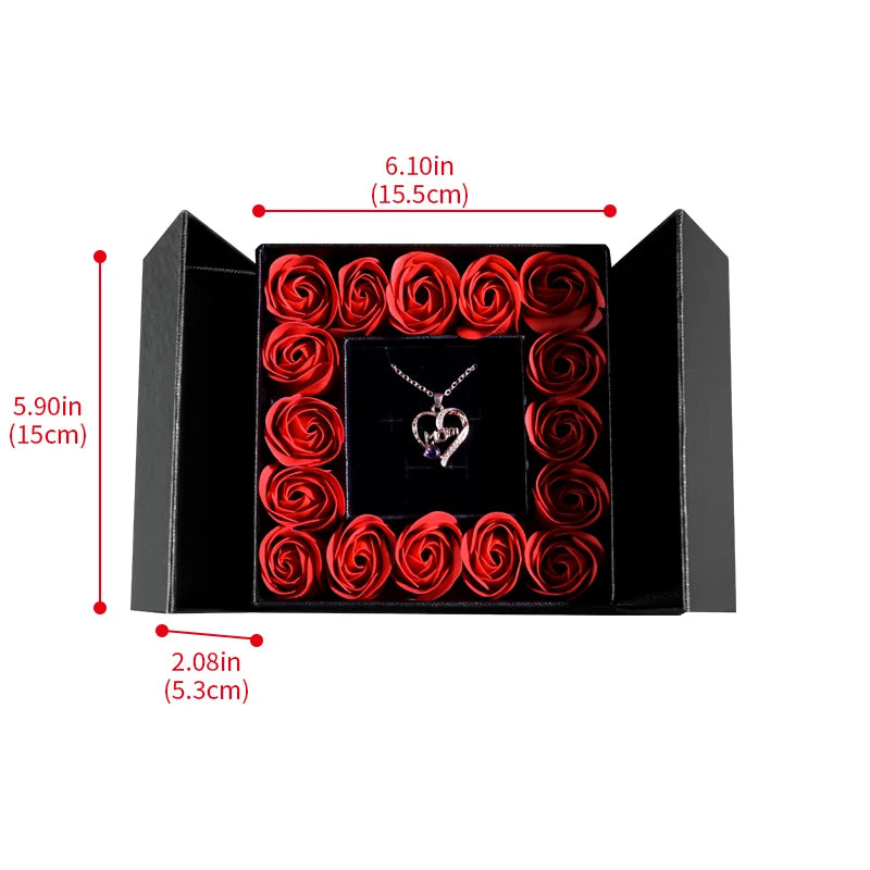 Boîte Rose Éternelle et Collier