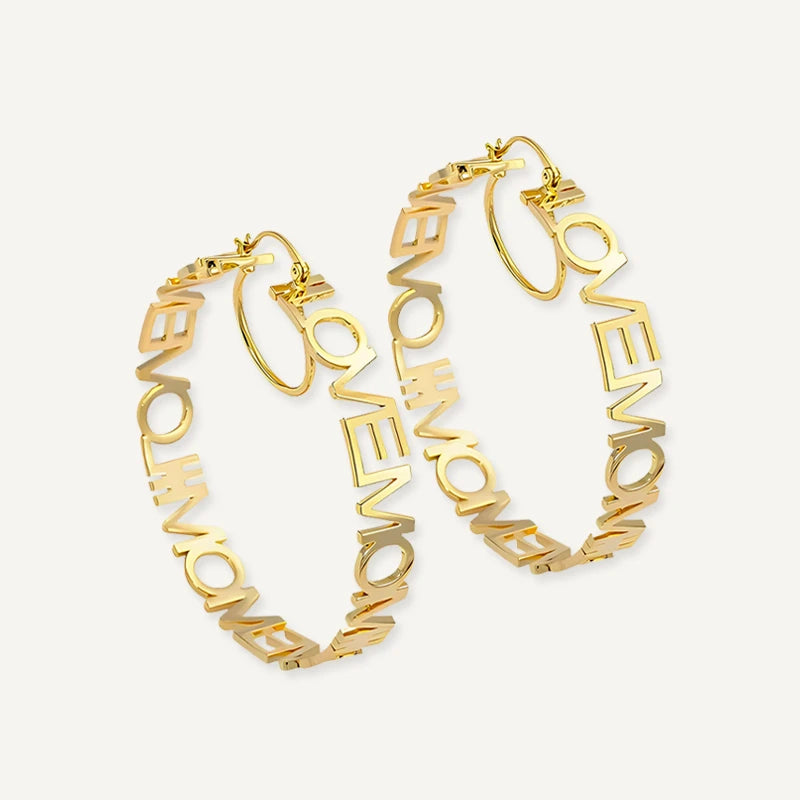 Boucles d'Oreilles Rondes Prénom Or