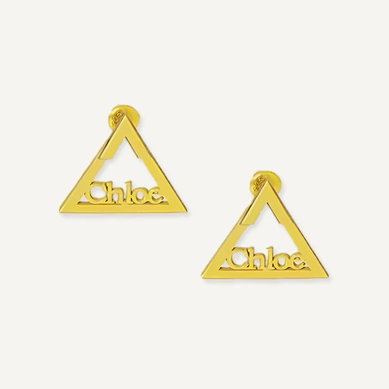 Boucles d'Oreilles Triangle Prénom