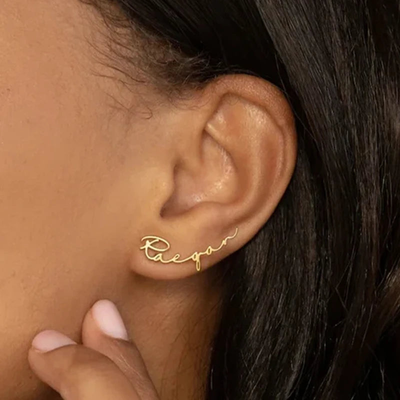 Boucles d'Oreilles Personnalisées Prénom Femme