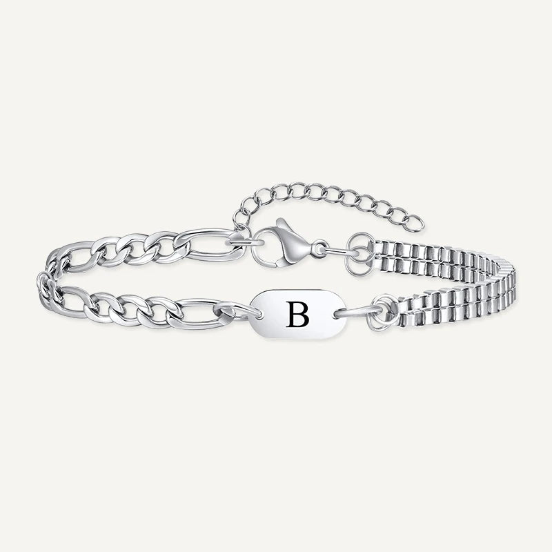 Bracelet Chaîne Homme Initiale B