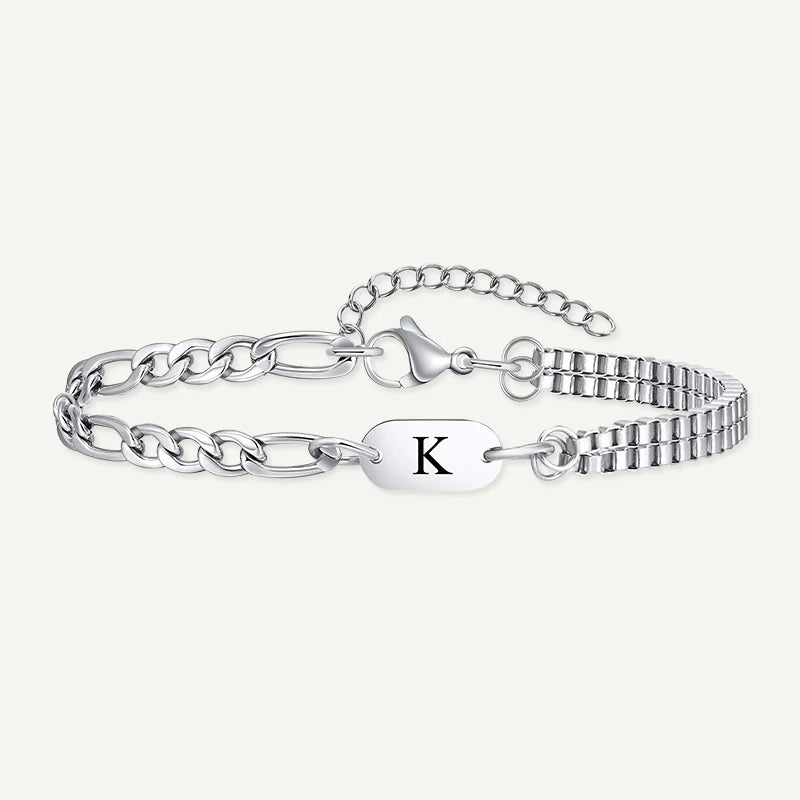 Bracelet Chaîne Homme Initiale K