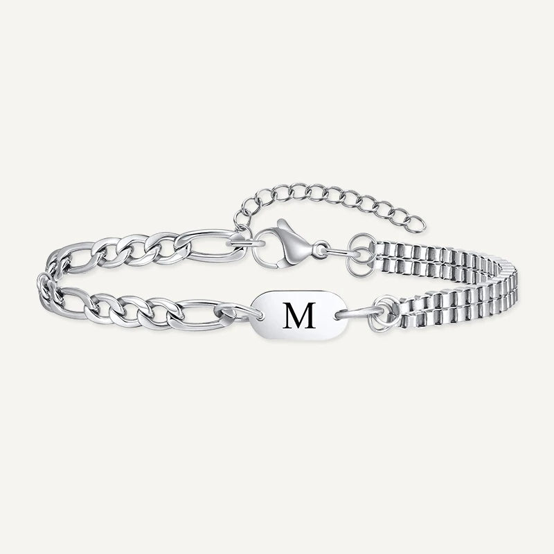 Bracelet Chaîne Homme Initiale M