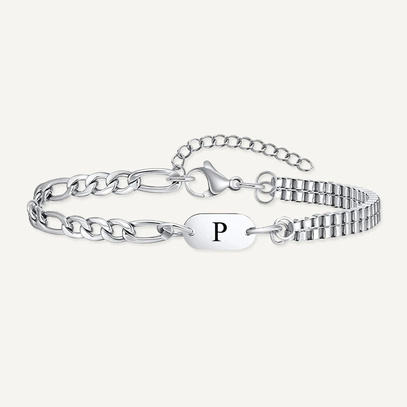 Bracelet Chaîne Homme Initiale P