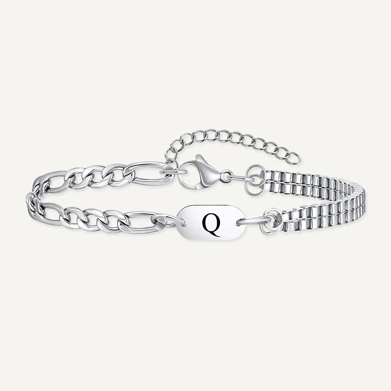 Bracelet Chaîne Homme Initiale Q