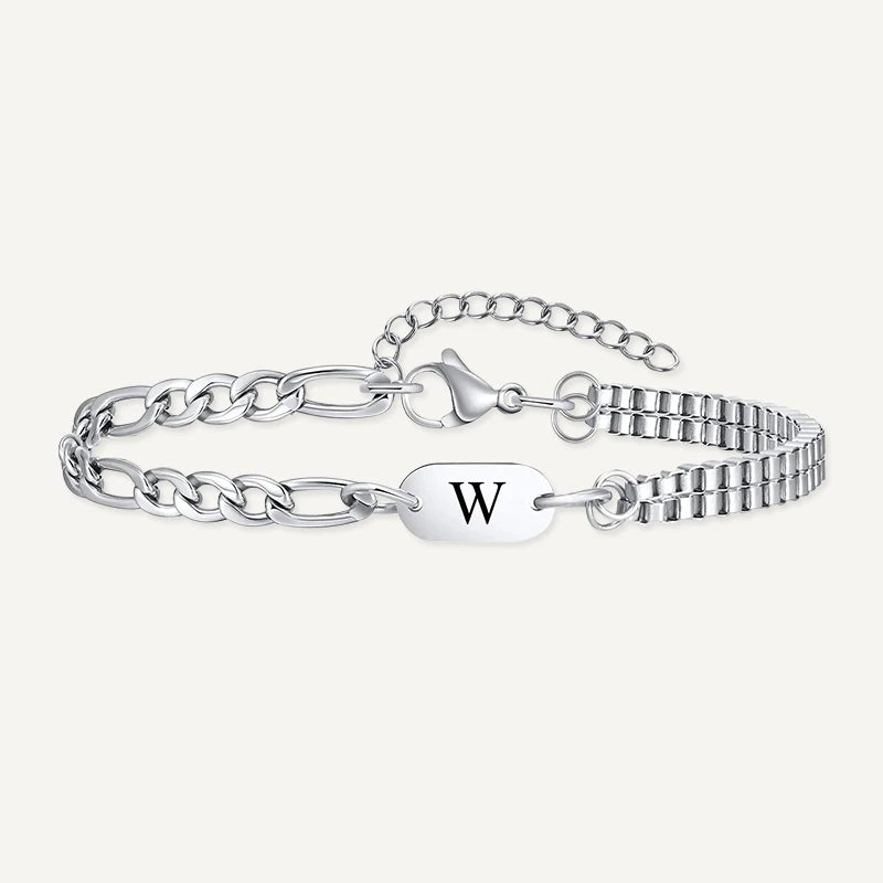 Bracelet Chaîne Homme Initiale W