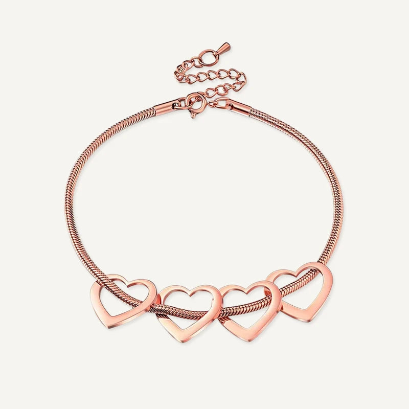 Bracelet Cœur Prénom Or Rose