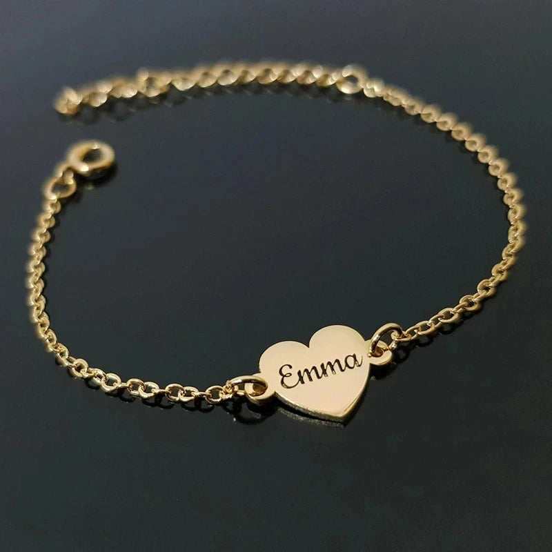 Bracelet Cœurs Prénoms Gravés