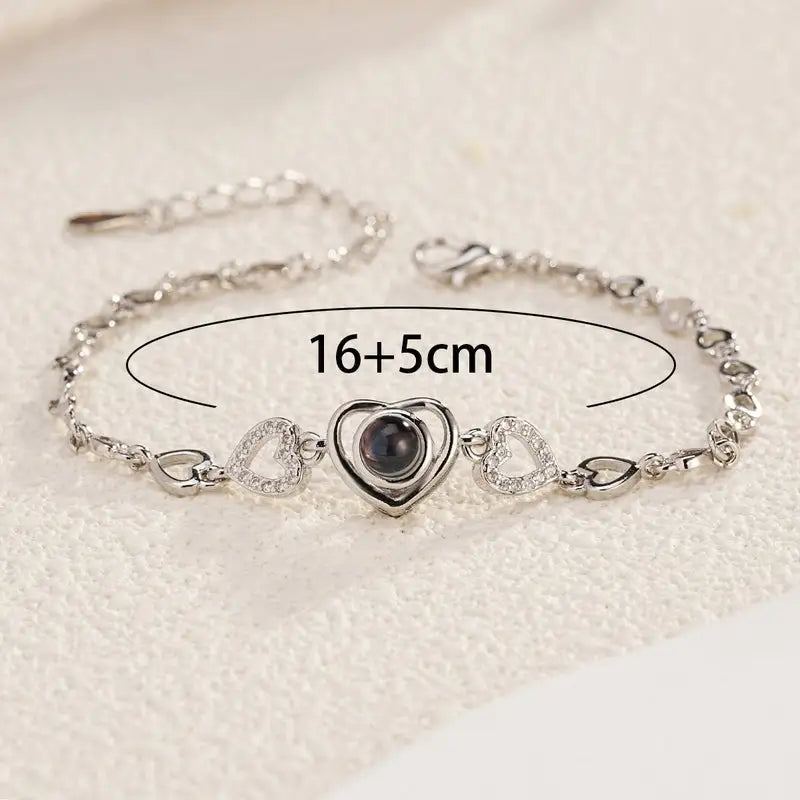 Bracelet Cœur Projection Photo Personnalisée