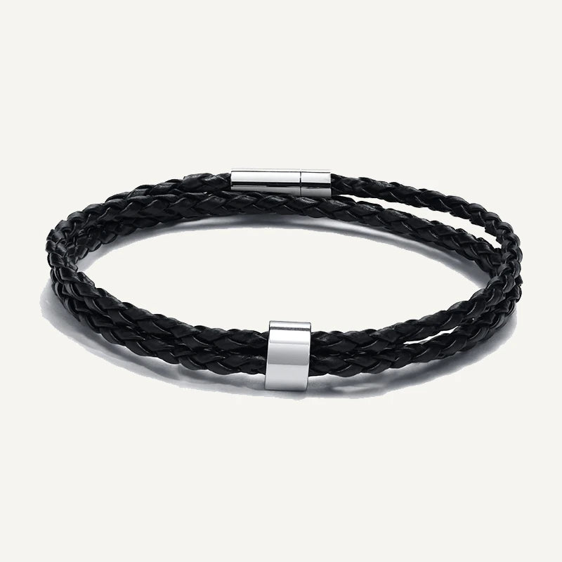 Bracelet en Cuir Tressé 1 Prénom Personnalisé