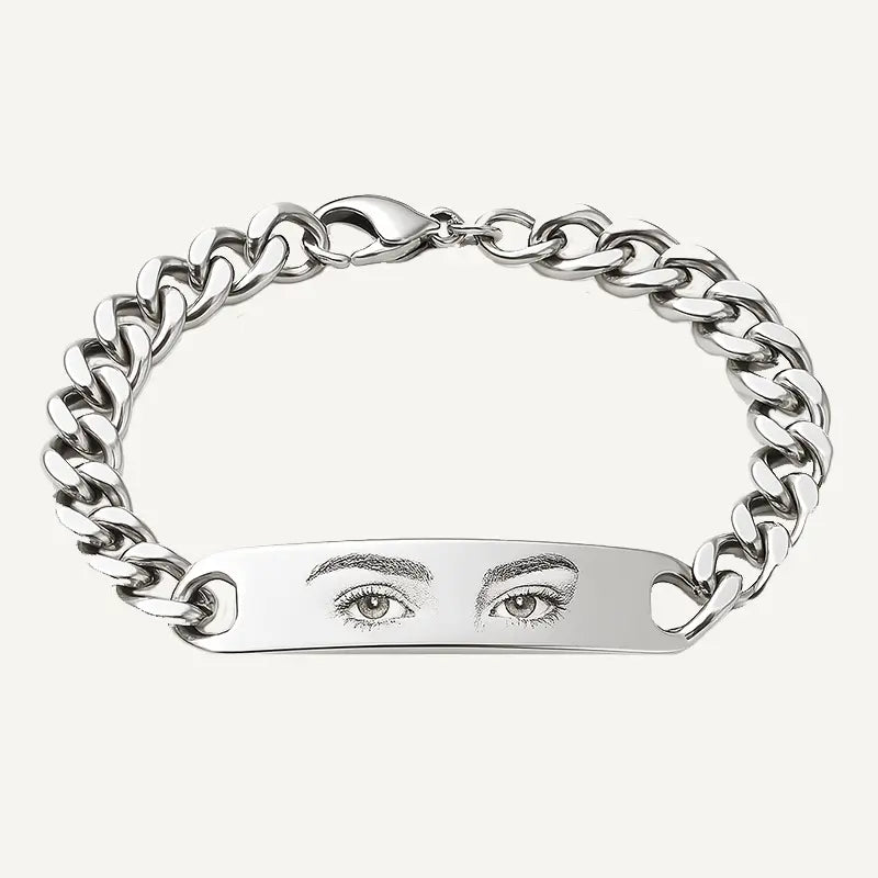 Bracelet Homme Photo Regard Acier
