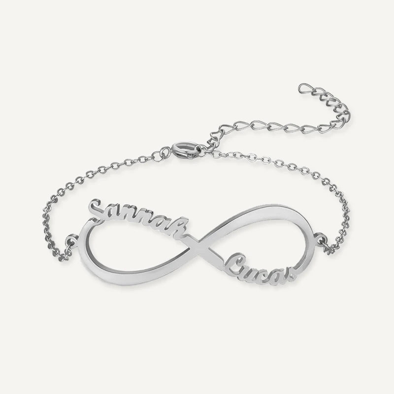 Bracelet Infini Prénoms Argent