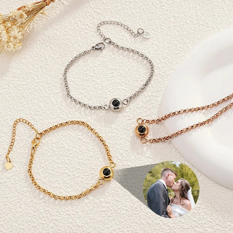 Bracelet Intemporel Projection Photo Acier Inoxydable
