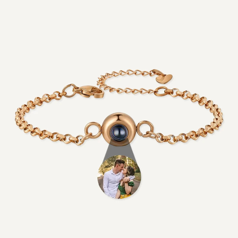 Bracelet Intemporel Projection Photo Or Rose