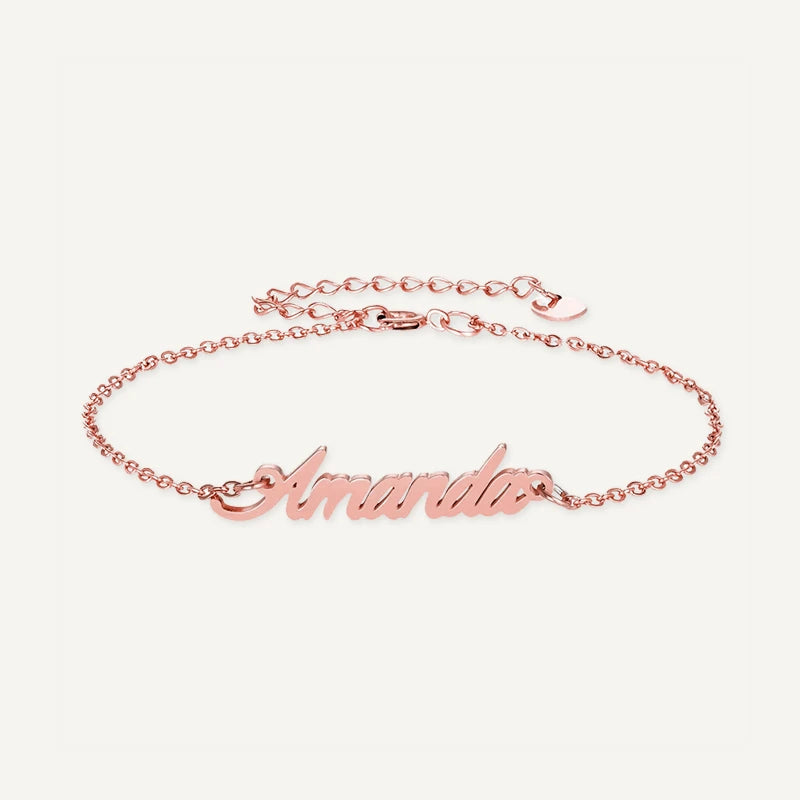 Bracelet Personnalisé Prénom Or Rose