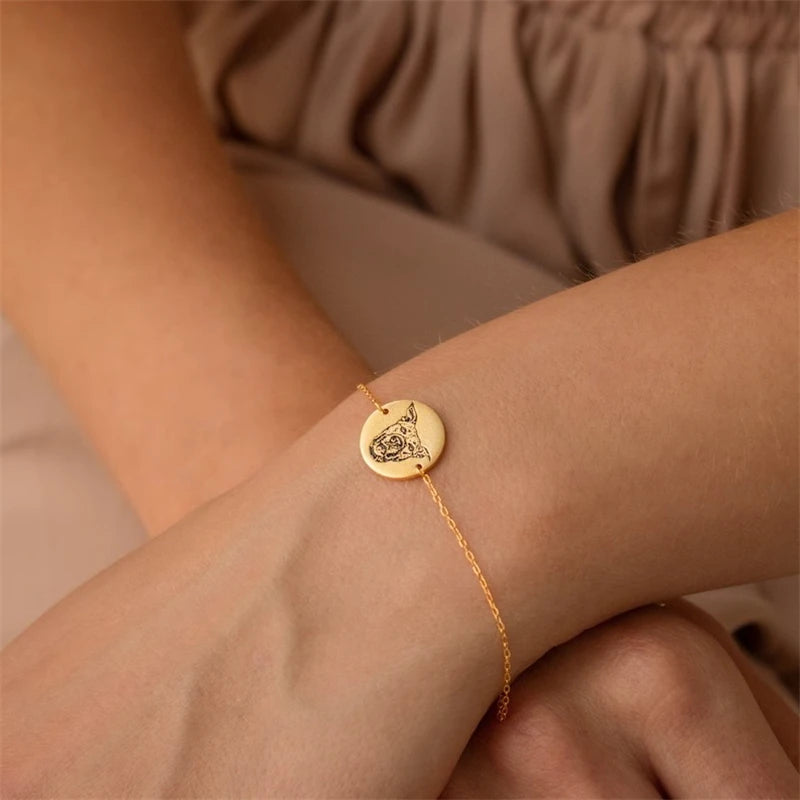 Bracelet Photo Animal Gravé