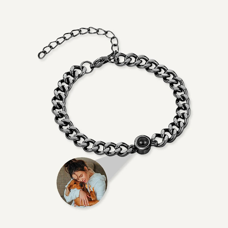 Bracelet Homme Photo Projection Noir