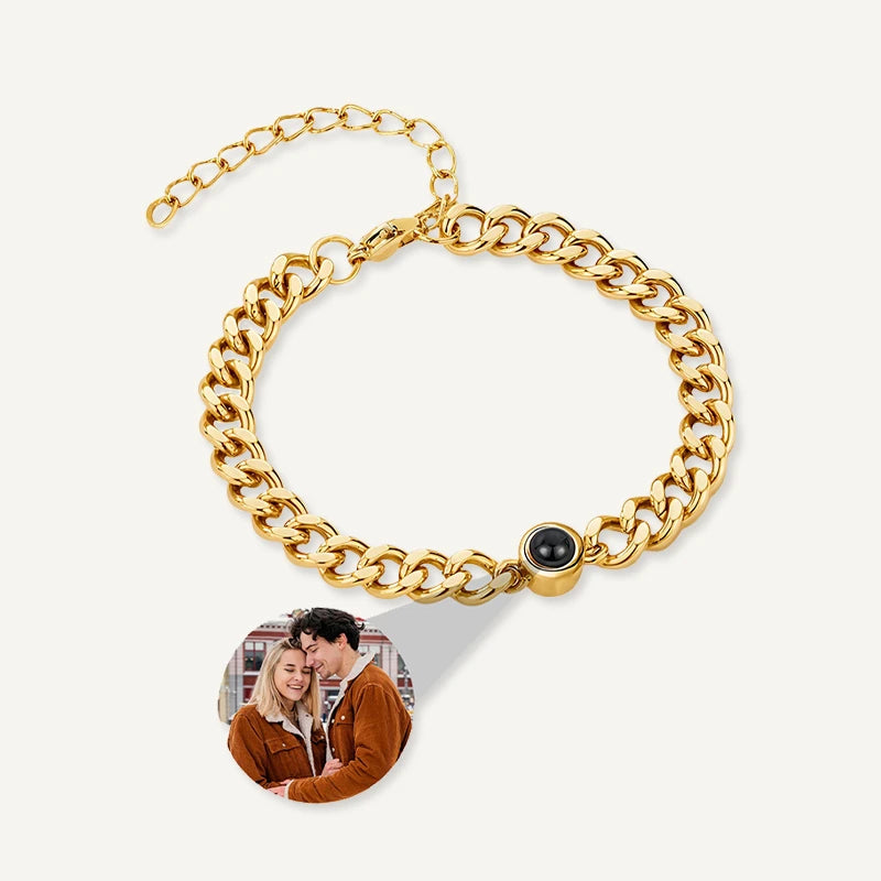 Bracelet Photo Projection Cadeau Or