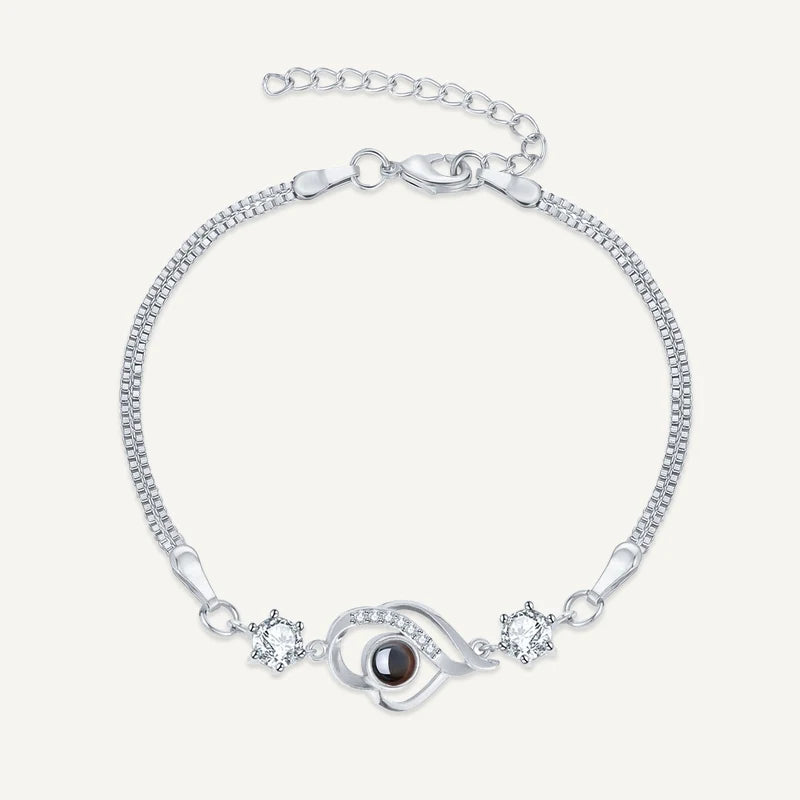 Bracelet Photo Projection Femme Argent
