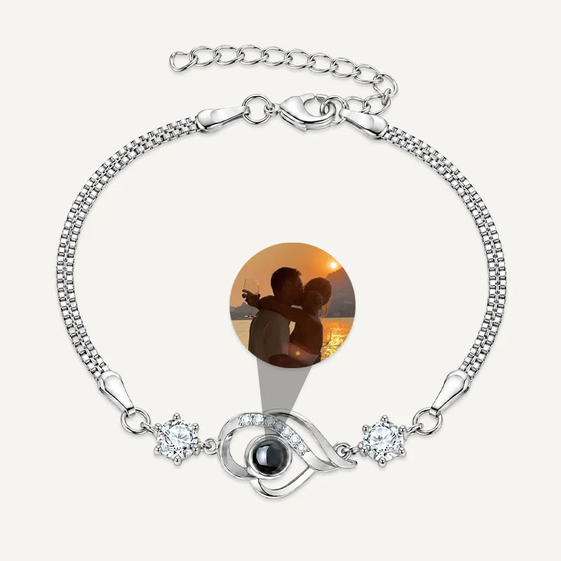 Bracelet Photo Projection Femme Argent