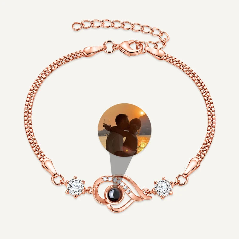 Bracelet Photo Projection Femme Or Rose