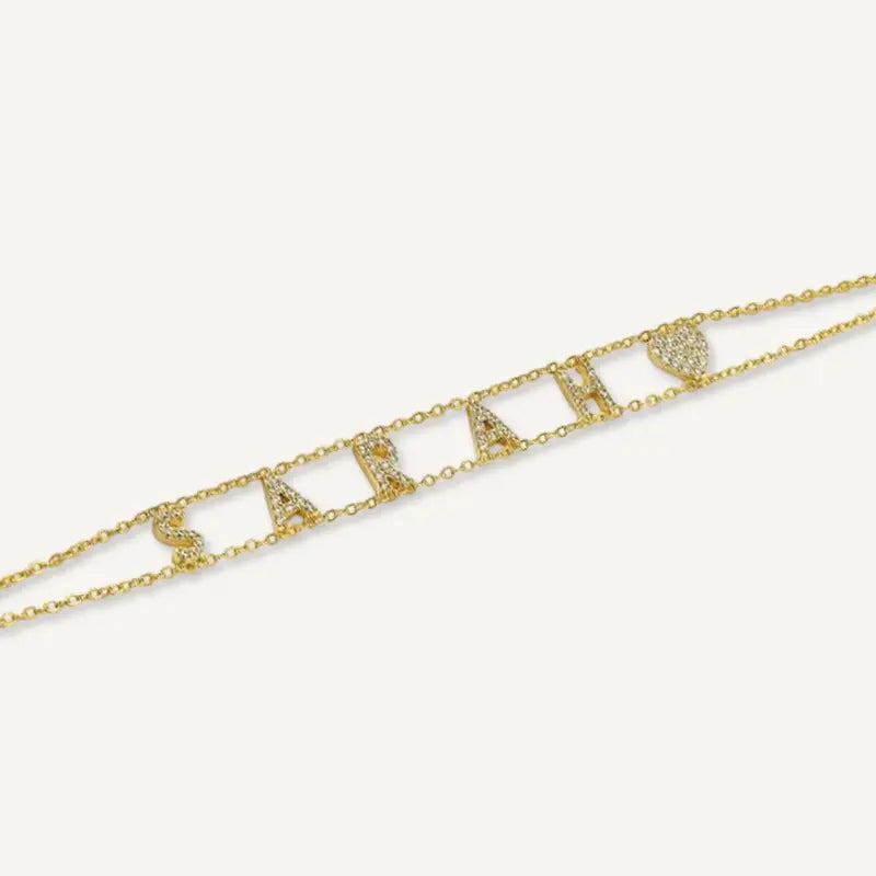 Bracelet Prénom Personnalisé avec Strass Femme