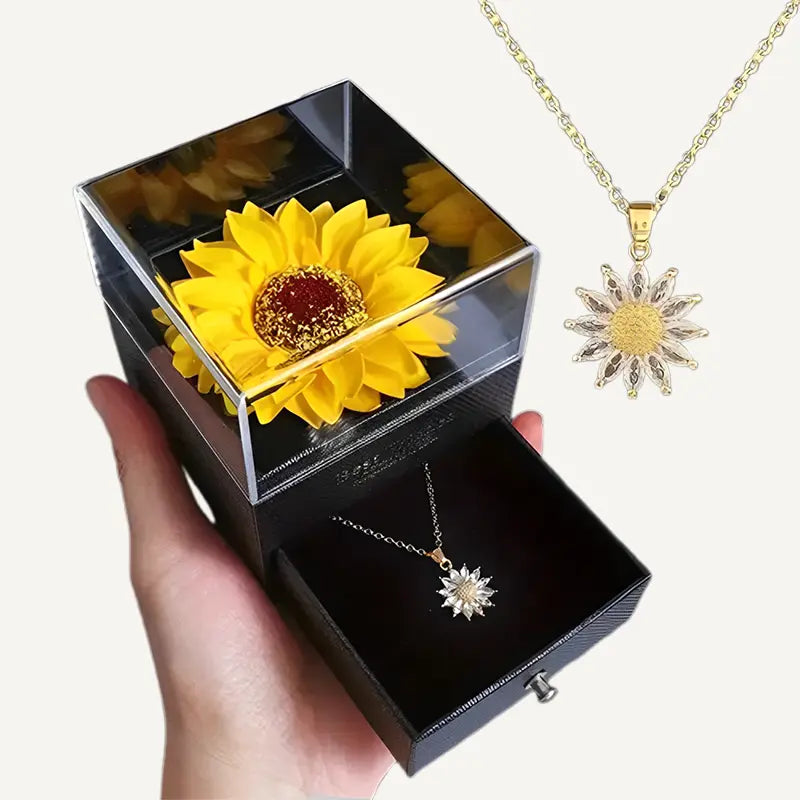 Coffret Fleur de Tournesol avec Collier
