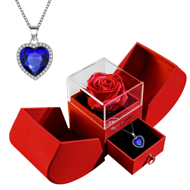 Coffret Rose Éternelle Avec Bijoux