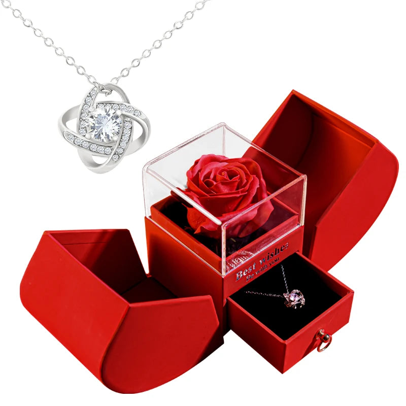 Coffret Rose Éternelle Avec Bijoux