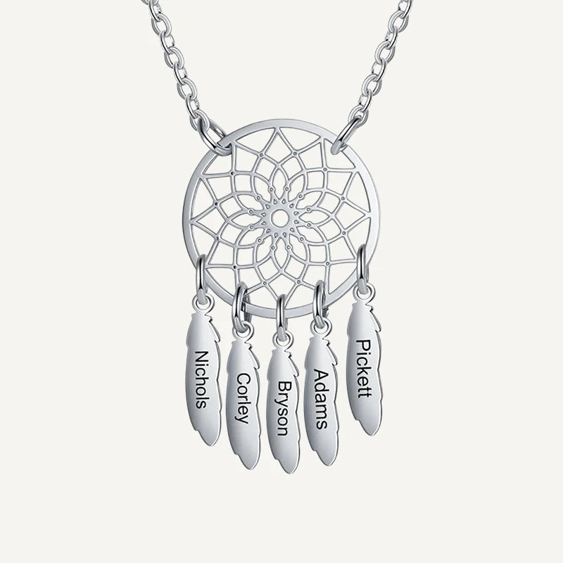 Collier Attrape-Rêves Prénoms Gravés