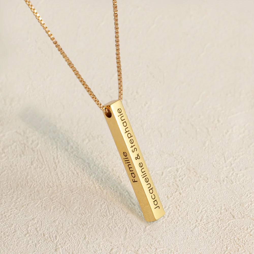 Collier Barre Verticale Personnalisé Acier Inoxydable