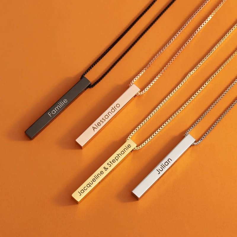 Collier Barre Verticale Personnalisé Totem 3D