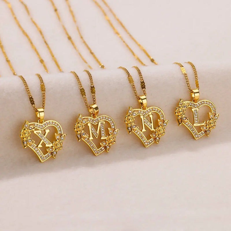 Collier Cœur Initiale Or