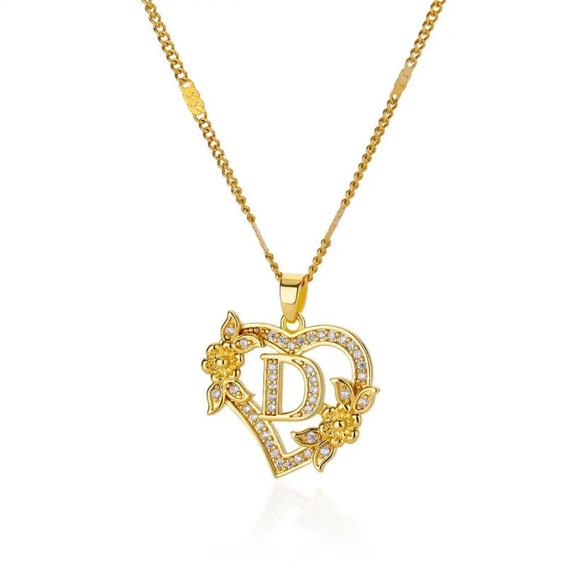 Collier Cœur Initiale Or