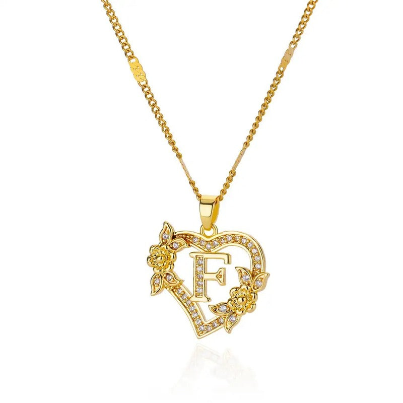 Collier Cœur Initiale Or