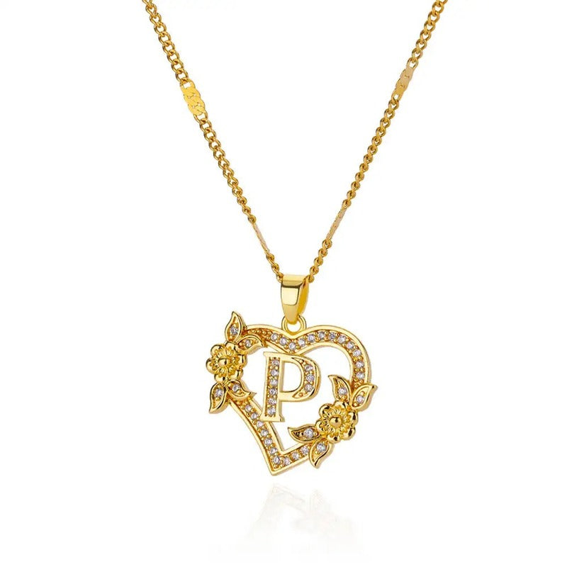 Collier Cœur Initiale Or