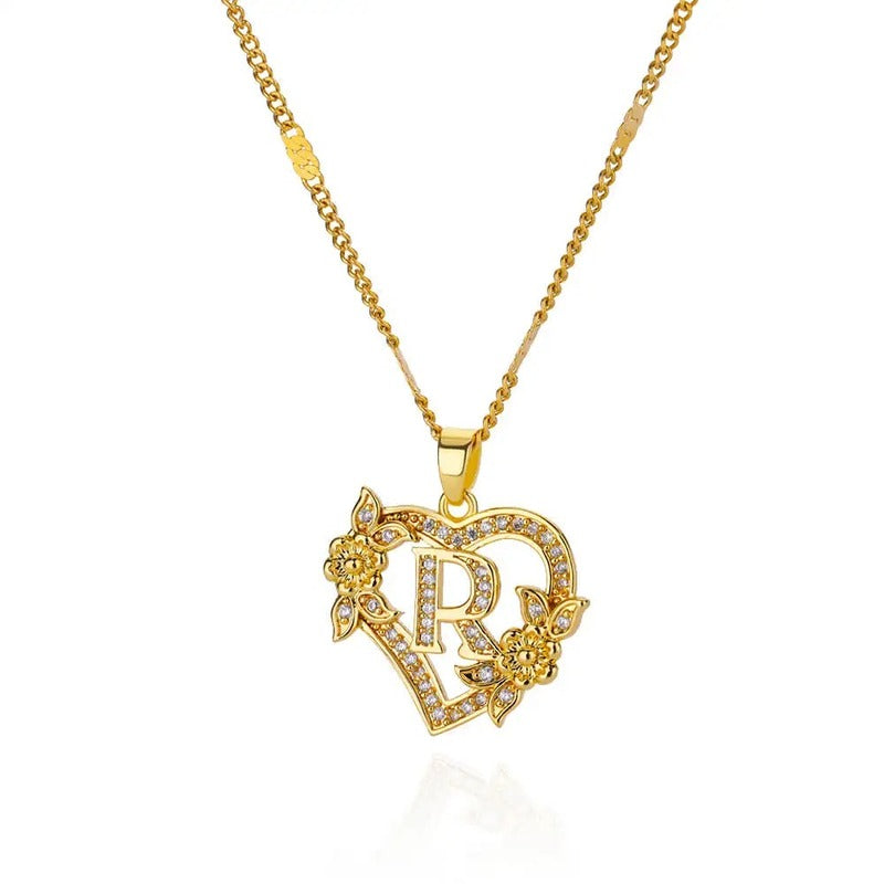 Collier Cœur Initiale Or